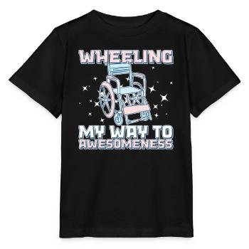 Fauteuil roulant Fauteuil roulant Handicap Drôle - T-shirt bio MINI CREATOR Stanley/Stella Enfant - noir - Devant - Mikhail (115cm)