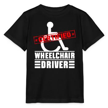 Fauteuil roulant Fauteuil roulant Handicap Drôle - T-shirt bio MINI CREATOR Stanley/Stella Enfant - noir - Devant - Mikhail (115cm)