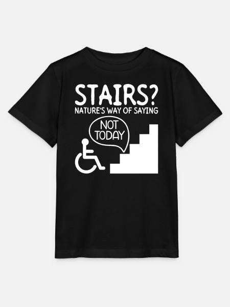 Wheelchair Wheelchair Disability Funny - Stanley/Stella MINI CREATOR Kids’ T-Shirt - black