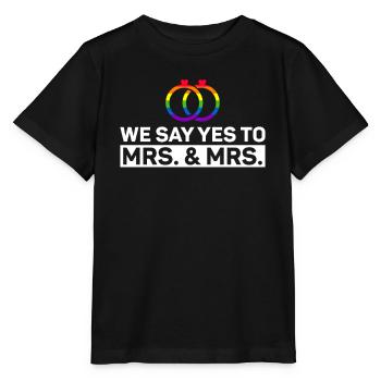 Gay Pride Lesbische Hochzeit Homo-Ehe - Stanley/Stella Kinder T-Shirt MINI CREATOR  - Schwarz - Vorne - Mikhail (115cm)