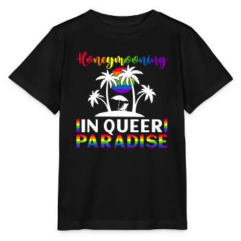 Gay Pride Hochzeit Homo-Ehe - Stanley/Stella Kinder T-Shirt MINI CREATOR  - Schwarz - Vorne - Mikhail (115cm)