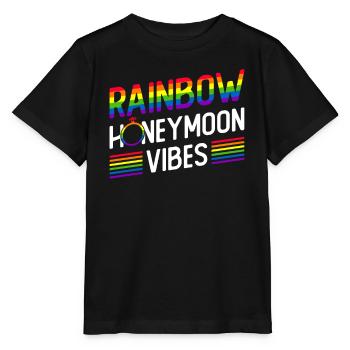 Gay Pride Hochzeit Homo-Ehe - Stanley/Stella Kinder T-Shirt MINI CREATOR  - Schwarz - Vorne - Mikhail (115cm)