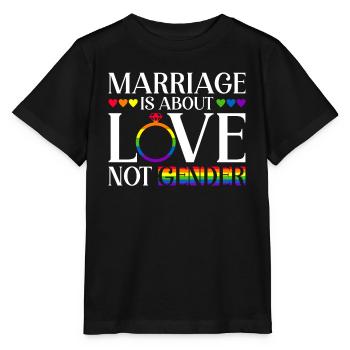 Gay Pride Hochzeit Homo-Ehe - Stanley/Stella Kinder T-Shirt MINI CREATOR  - Schwarz - Vorne - Mikhail (115cm)