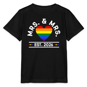 Gay Pride Mariage Lesbienne 2026 Mariage gay - T-shirt bio MINI CREATOR Stanley/Stella Enfant - noir - Devant - Mikhail (115cm)