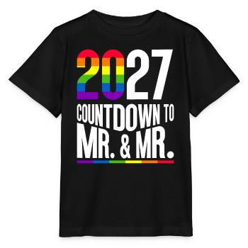 Gay Pride 2027 Wedding Gay Marriage - Stanley/Stella MINI CREATOR Kids’ T-Shirt - black - Front - Mikhail (115cm)