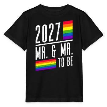 Gay Pride 2027 Mariage Mariage gay - T-shirt bio MINI CREATOR Stanley/Stella Enfant - noir - Devant - Mikhail (115cm)