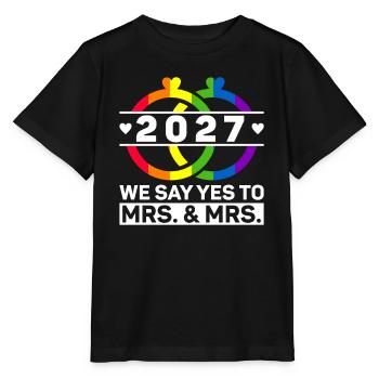 Gay Pride 2027 Mariage Mariage gay - T-shirt bio MINI CREATOR Stanley/Stella Enfant - noir - Devant - Mikhail (115cm)