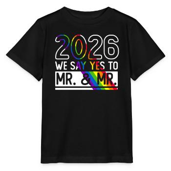 Mariage Gay Pride 2026 Mariage gay - T-shirt bio MINI CREATOR Stanley/Stella Enfant - noir - Devant - Mikhail (115cm)