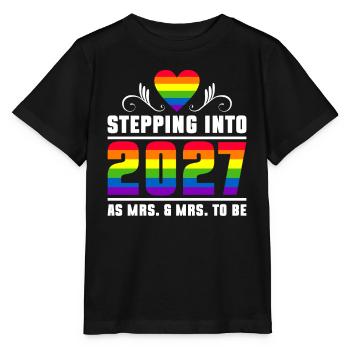Gay Pride 2027 Wedding Gay Marriage - Stanley/Stella MINI CREATOR Kids’ T-Shirt - black - Front - Mikhail (115cm)