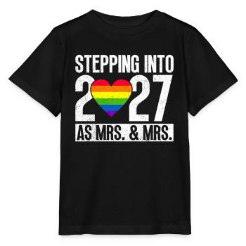 Gay Pride 2027 Mariage Mariage gay - T-shirt bio MINI CREATOR Stanley/Stella Enfant - noir - Devant - Mikhail (115cm)