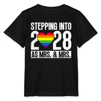 Gay Pride 2028 Hochzeit Homo-Ehe - Stanley/Stella Kinder T-Shirt MINI CREATOR  - Schwarz - Vorne - Mikhail (115cm)