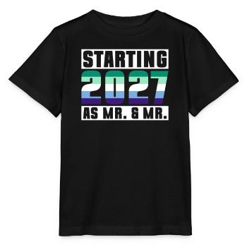 Gay Pride 2027 Mariage Mariage gay - T-shirt bio MINI CREATOR Stanley/Stella Enfant - noir - Devant - Mikhail (115cm)