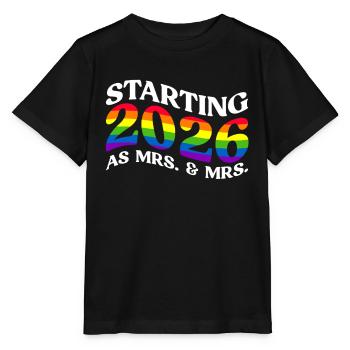 Gay Pride 2026 Hochzeit Homo-Ehe - Stanley/Stella Kinder T-Shirt MINI CREATOR  - Schwarz - Vorne - Mikhail (115cm)