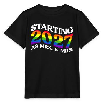 Gay Pride 2027 Hochzeit Homo-Ehe - Stanley/Stella Kinder T-Shirt MINI CREATOR  - Schwarz - Vorne - Mikhail (115cm)