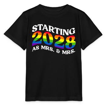 Gay Pride 2028 Hochzeit Homo-Ehe - Stanley/Stella Kinder T-Shirt MINI CREATOR  - Schwarz - Vorne - Mikhail (115cm)