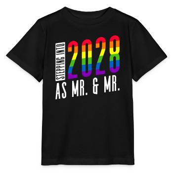 Gay Pride 2028 Mariage Mariage gay - T-shirt bio MINI CREATOR Stanley/Stella Enfant - noir - Devant - Mikhail (115cm)