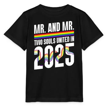 M. et M. 2025 Gay Pride Mariage Mariage Gay - T-shirt bio MINI CREATOR Stanley/Stella Enfant - noir - Devant - Mikhail (115cm)