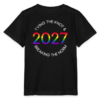 Gay Pride 2027 Wedding Gay Marriage - Stanley/Stella MINI CREATOR Kids’ T-Shirt - black - Front - Mikhail (115cm)