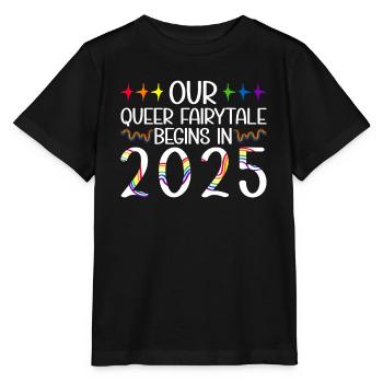 Queer Fairytale 2025 Hochzeit Homo-Ehe - Stanley/Stella Kinder T-Shirt MINI CREATOR  - Schwarz - Vorne - Mikhail (115cm)