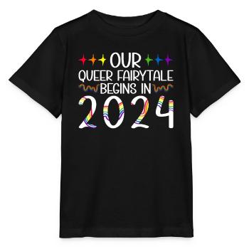 Queer Fairytale 2024 Hochzeit Homo-Ehe - Stanley/Stella Kinder T-Shirt MINI CREATOR  - Schwarz - Vorne - Mikhail (115cm)
