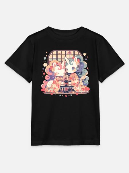 Einhorn Kawaii Japanisch - Stanley/Stella Kinder T-Shirt MINI CREATOR  - Schwarz