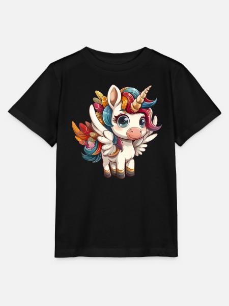 Einhorn Truthahn Thanksgiving Kawaii - Stanley/Stella Kinder T-Shirt MINI CREATOR - Schwarz