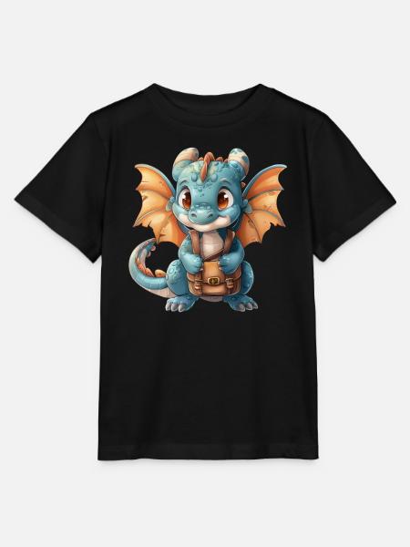 Drache Schulranzen Drache Kinder Niedlich - Stanley/Stella Kinder T-Shirt MINI CREATOR  - Schwarz