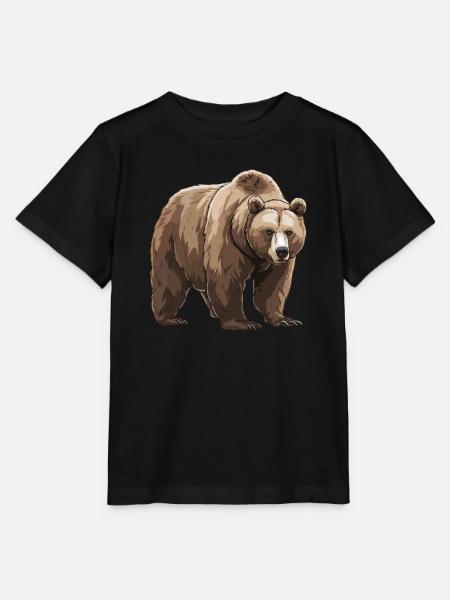 Grizzly Beer Bruine Beer - Stanley/Stella Kinder-T-shirt MINI CREATOR  - zwart