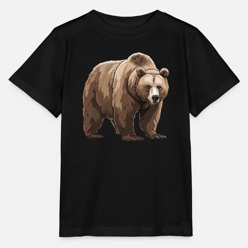 Grizzli Ours brun - T-shirt bio MINI CREATOR Stanley/Stella Enfant - noir