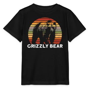 Grizzly Bear Brown Bear - Stanley/Stella MINI CREATOR Kids’ T-Shirt - black - Front - Mikhail (115cm)