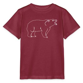 Grizzly Bear Brown Bear - Stanley/Stella MINI CREATOR Kids’ T-Shirt - burgundy - Front - Kain (125cm)