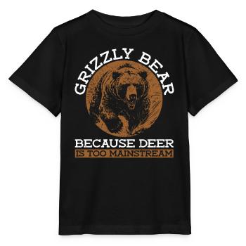 Grizzly Bear Brown Bear - Stanley/Stella MINI CREATOR Kids’ T-Shirt - black - Front - Mikhail (115cm)