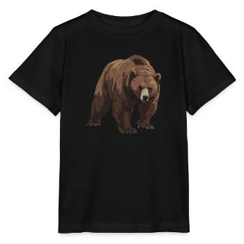 Grizzly Ours brun Ours brun - T-shirt bio MINI CREATOR Stanley/Stella Enfant - noir - Devant - Mikhail (115cm)