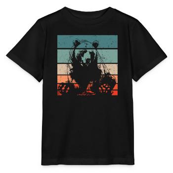Grizzly Ours brun Ours brun - T-shirt bio MINI CREATOR Stanley/Stella Enfant - noir - Devant - Mikhail (115cm)