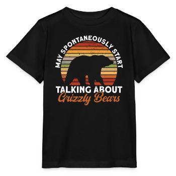 Grizzly Ours brun Ours brun - T-shirt bio MINI CREATOR Stanley/Stella Enfant - noir - Devant - Mikhail (115cm)