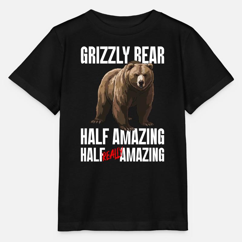 Grizzlybär Braunbär Bär - Stanley/Stella Kinder T-Shirt MINI CREATOR  - Schwarz