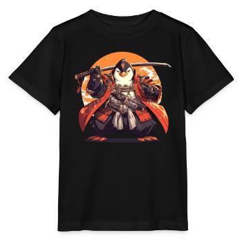 Pingouin Samouraï Pingouin Japonais Mignon - T-shirt bio MINI CREATOR Stanley/Stella Enfant - noir - Devant - Mikhail (115cm)