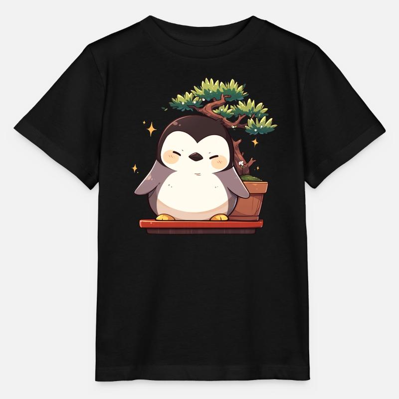 Pingouin Bonsaï Pingouin japonais mignon - T-shirt bio MINI CREATOR Stanley/Stella Enfant - noir