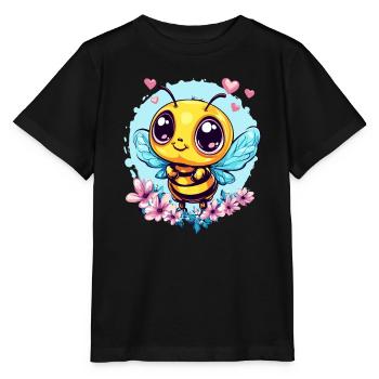 Liebevolle Honigbiene - Stanley/Stella Kinder T-Shirt MINI CREATOR  - Schwarz - Vorne - Mikhail (115cm)