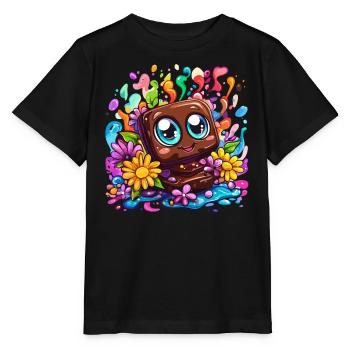 Morceau de chocolat heureux - T-shirt bio MINI CREATOR Stanley/Stella Enfant - noir - Devant - Mikhail (115cm)