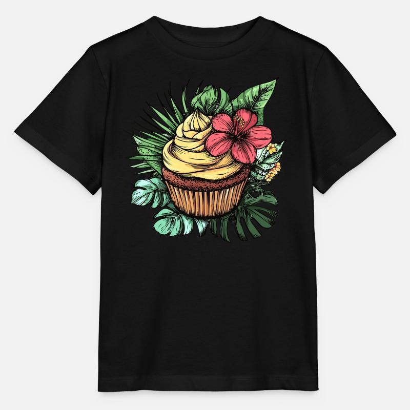Tropischer Cupcake - Stanley/Stella Kinder T-Shirt MINI CREATOR  - Schwarz