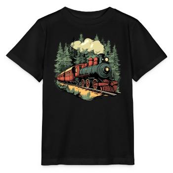 Waldzug im Sonnenlicht - Stanley/Stella Kinder T-Shirt MINI CREATOR  - Schwarz - Vorne - Mikhail (115cm)