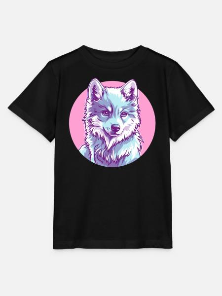 Arktischer Wolf in Rosa - Stanley/Stella Kinder T-Shirt MINI CREATOR  - Schwarz