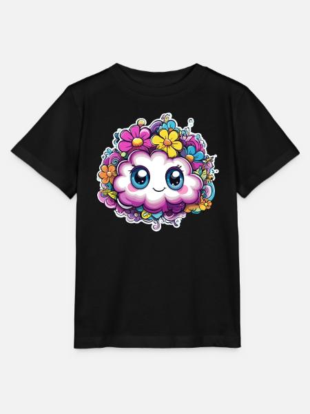 Gelukkige Bloem Wolk - Stanley/Stella Kinder-T-shirt MINI CREATOR - zwart