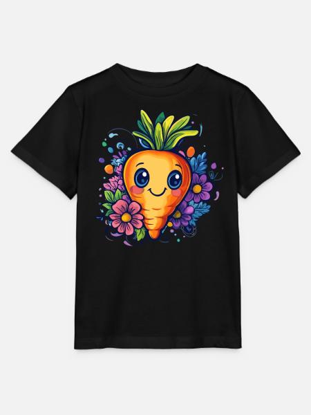 Fröhliche Blumenkarotte - Stanley/Stella Kinder T-Shirt MINI CREATOR - Schwarz