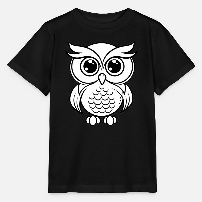 Contour de hibou mignon - T-shirt bio MINI CREATOR Stanley/Stella Enfant - noir
