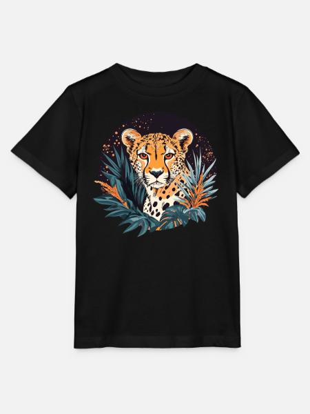 Gepard in Dschungelkulisse - Stanley/Stella Kinder T-Shirt MINI CREATOR - Schwarz