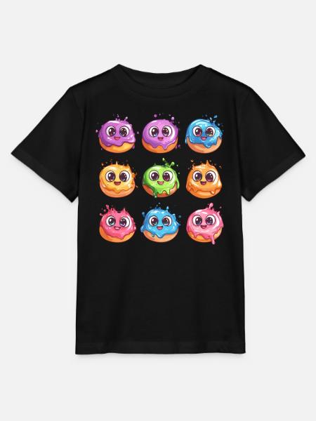 Bunte Donut Freunde - Stanley/Stella Kinder T-Shirt MINI CREATOR - Schwarz