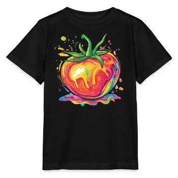 Tomate Pop Art Arc-en-ciel - T-shirt bio MINI CREATOR Stanley/Stella Enfant - noir - Devant - Mikhail (115cm)