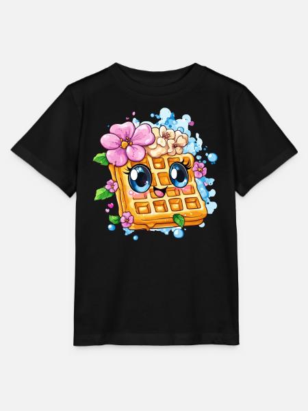 Waffel mit Blütenfreude - Stanley/Stella Kinder T-Shirt MINI CREATOR - Schwarz